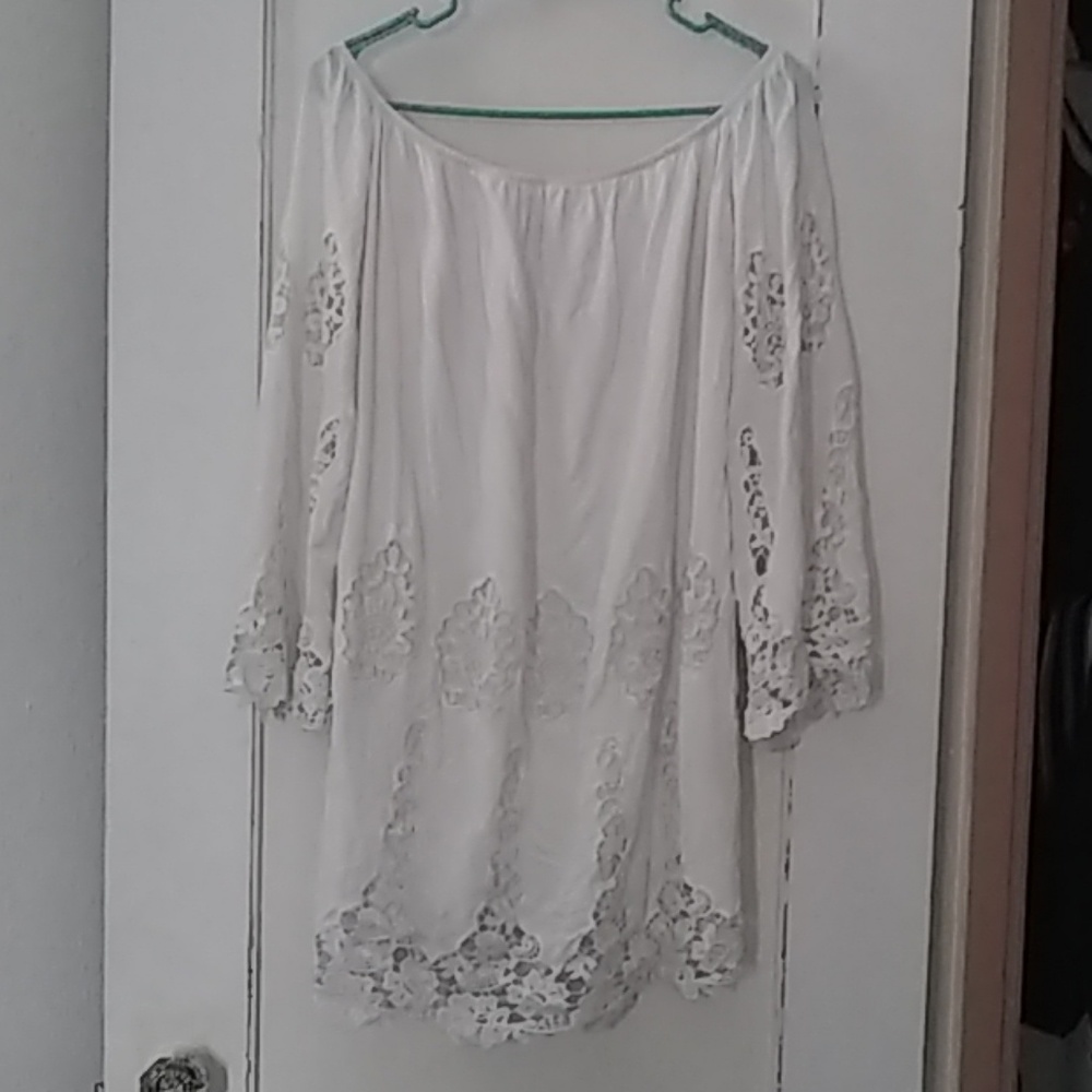 Off-white Off The Shoulder Dress